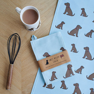 Dog Lover Gifts - Dog Krazy Gifts - Chocolate Cocker Spaniel Organic Tea Towels - part of the Sweet William range available from www.DogKrazyGifts.co.uk