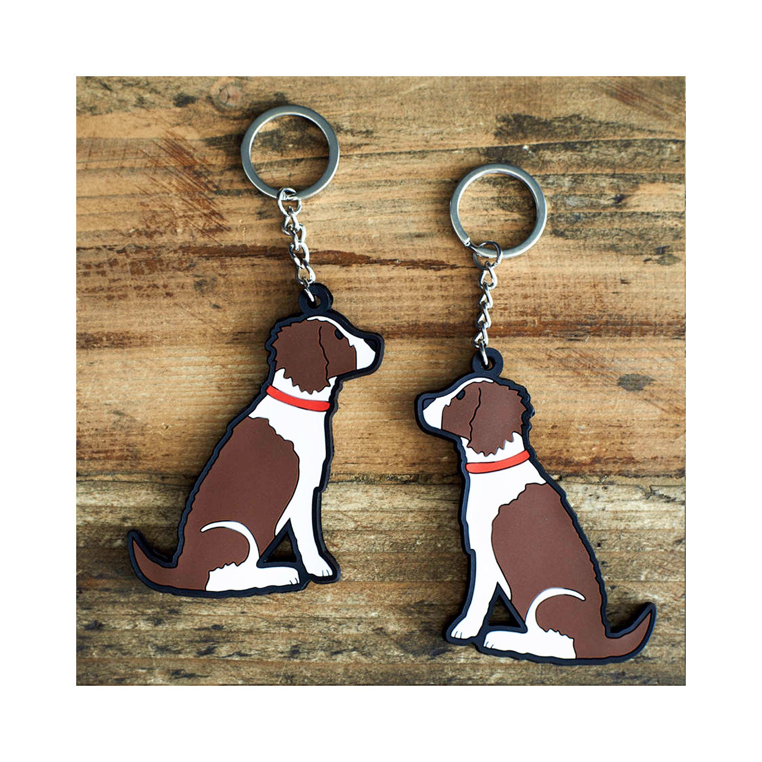 DogKrazyGifts - Gaby the Liver & White Springer Spaniel Keyring - part of the Sweet William range available from Dog Krazy Gifts