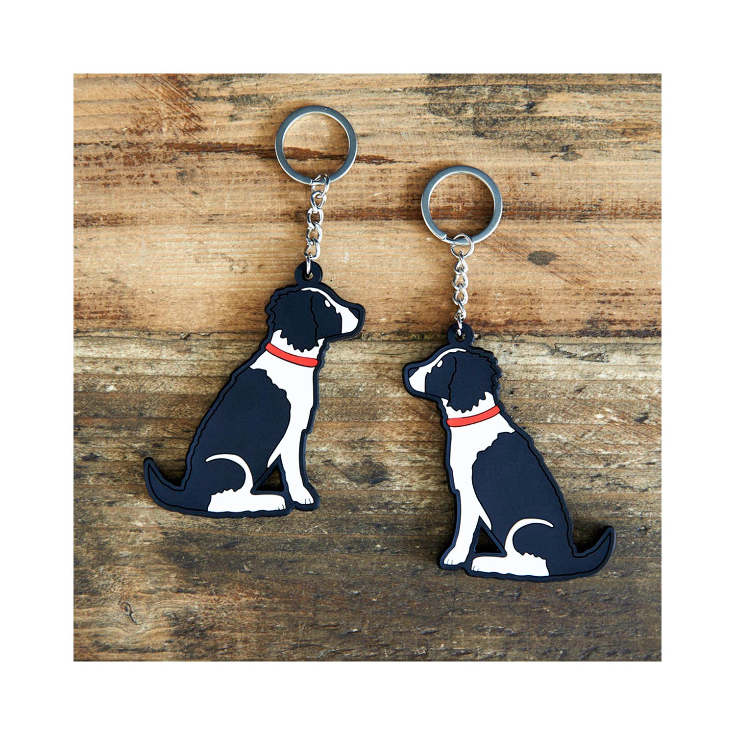 Dog Lover Gifts available at Dog Krazy Gifts  - George The Black & White Springer Spaniel Keyring - part of the Sweet William range available from Dog Krazy Gifts