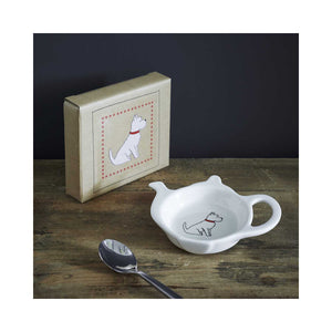Dog Lover Gifts available at Dog Krazy Gifts - Frank the Westie Teabag Dish - part of the Sweet William range available from www.DogKrazyGifts.co.uk
