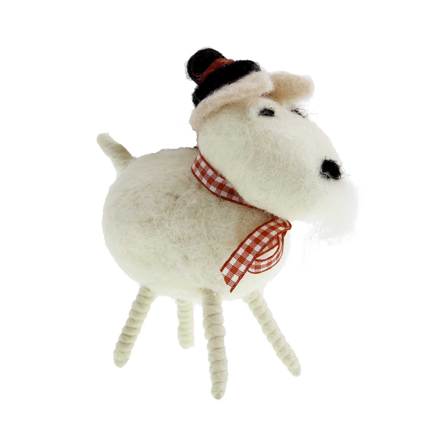 Dog Krazy Gifts - Woollen White Dog Ornament, Part Of The Christmas collection available from DogKrazyGifts.co.uk