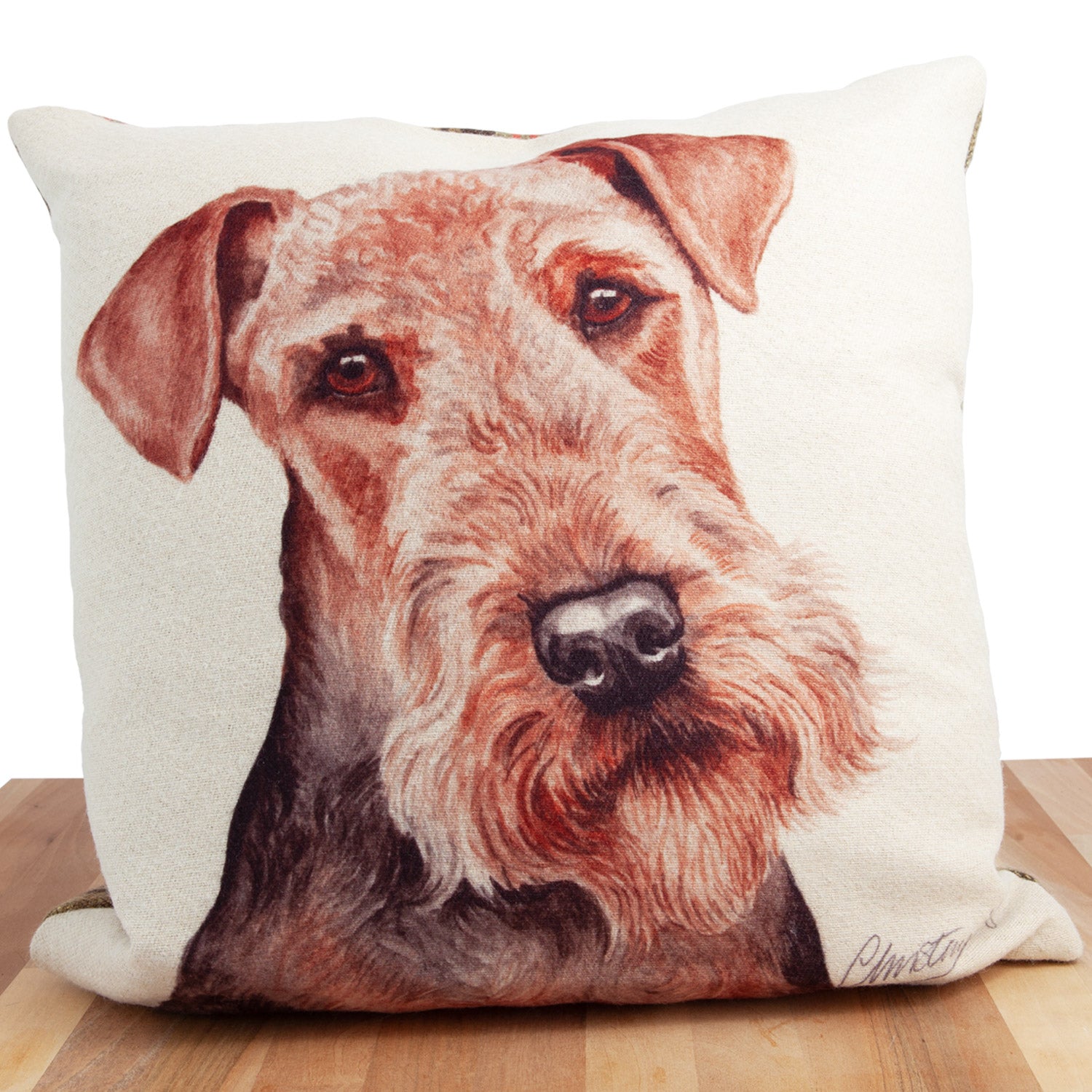 Dog Lover Gifts available at Dog Krazy Gifts. Airedale Cushion, part of our Christine Varley collection – available at www.dogkrazygifts.co.uk