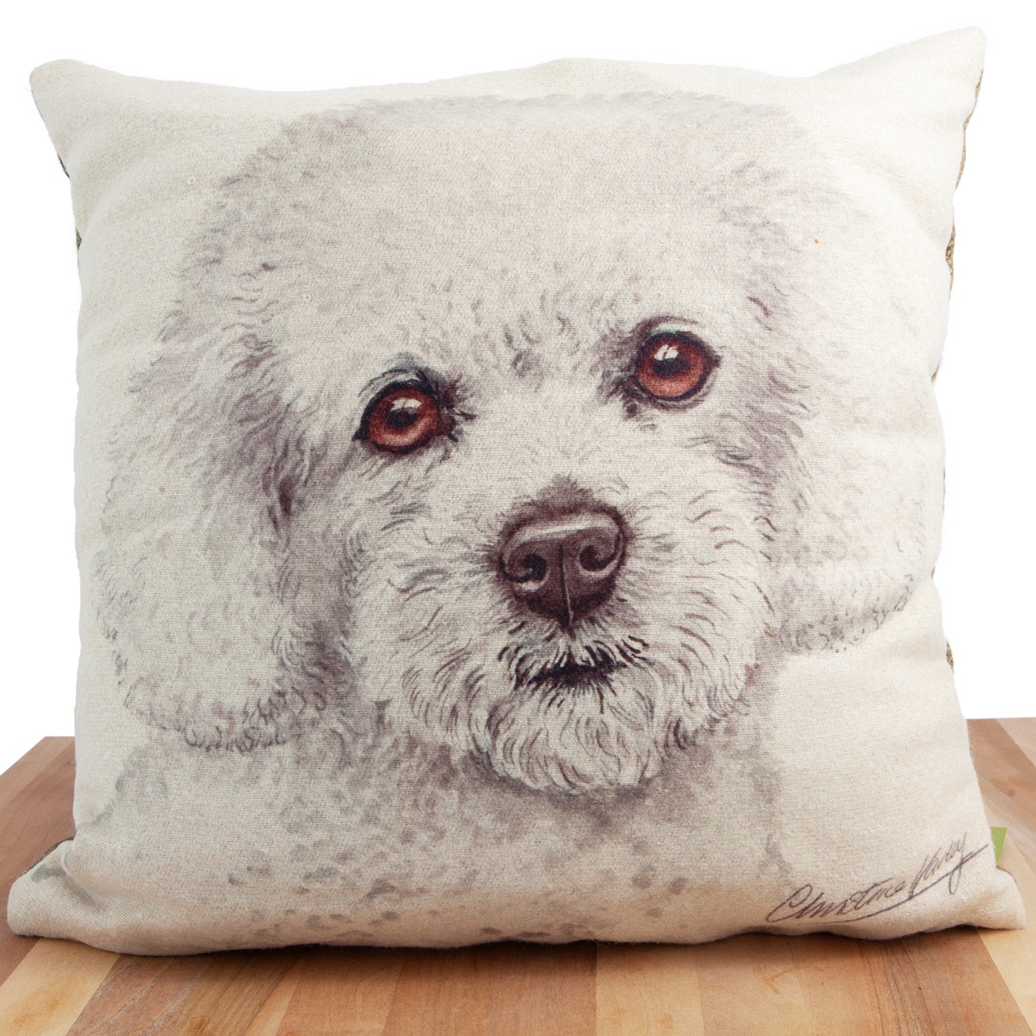 Dog Lover Gifts available at Dog Krazy Gifts. Bichon Frise Cushion, part of our Christine Varley collection – available at www.dogkrazygifts.co.uk
