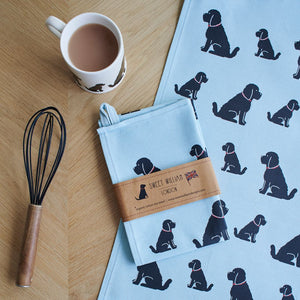 Dog Lover Gifts - Dog Krazy Gifts - Apricot Black Organic Tea Towel - part of the Sweet William range available from www.DogKrazyGifts.co.uk