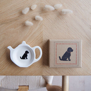 Dog Lover Gifts available at Dog Krazy Gifts - Black Cockapoo Teabag Dish by Sweet William - part of the Cockapoo collection of Dog Lovers Gifts available from Dog Krazy Gifts