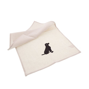 Dog Lover Gifts available at Dog Krazy Gifts - Black Labrador motif on cream Tea Towel, part of the Black Dog range available from Dog Krazy Gifts