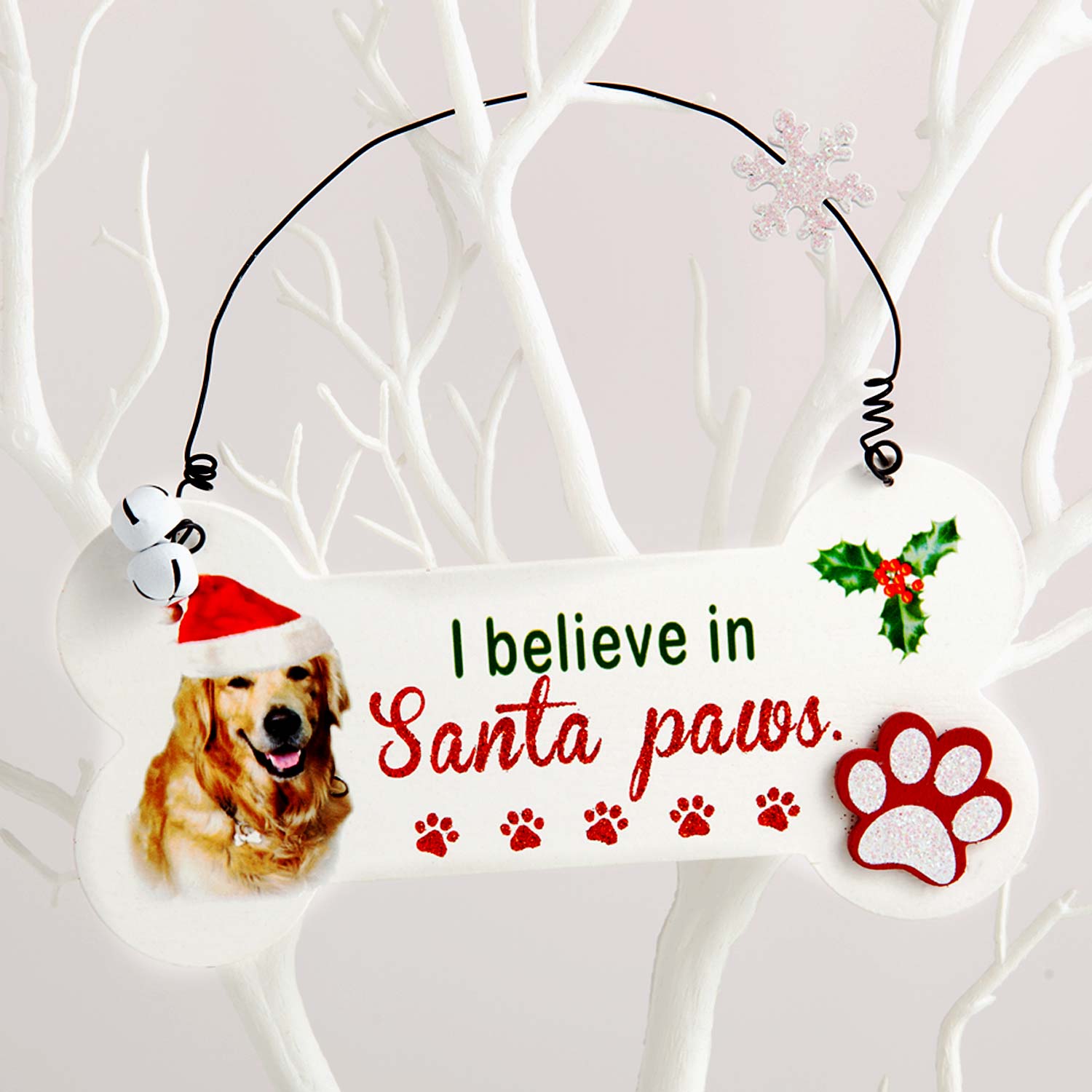 Dog Krazy Gifts - Santa Paws Christmas Bone Sign - part of the Christmas range of Dog Themed Gifts available from DogKrazyGifts.co.uk