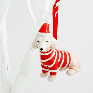 Dog Krazy Gifts -  Ceramic Hanging Dachshund Decoration available from the Christmas Grotto at DogKrazyGifts.co.uk