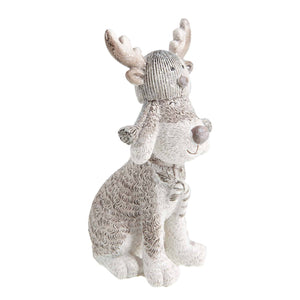 Dog Krazy Gifts - Dog in Reindeer Hat Christmas Decoration - available from the Christmas Grotto at DogKrazyGifts.co.uk