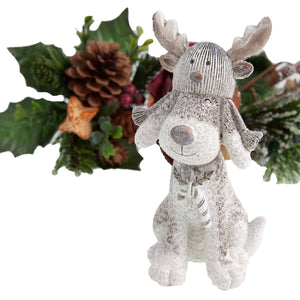 Dog Krazy Gifts - Dog in Reindeer Hat Christmas Decoration - available from the Christmas Grotto at DogKrazyGifts.co.uk