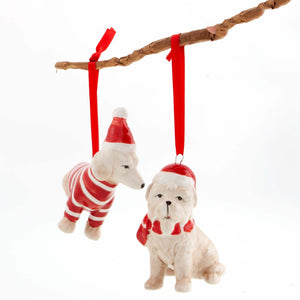 Dog Krazy Gifts -  Ceramic Hanging Dog Decoration available from the Christmas Grotto at DogKrazyGifts.co.uk