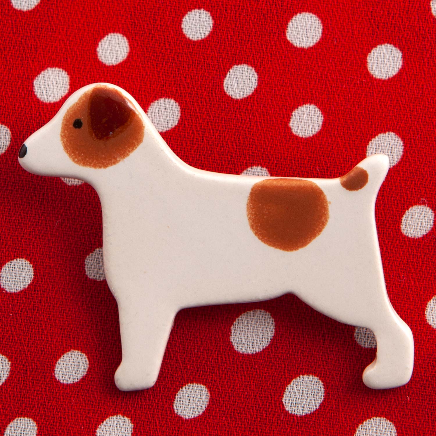 Dog Lover Gifts available at Dog Krazy Gifts – Ceramic Chocolate Labrador Brooch by Mary Goldberg of Stockwell Ceramics, Just Part Of Our Collection Of Jack Russell Themed Gifts, Available At www.dogkrazygifts.co.uk