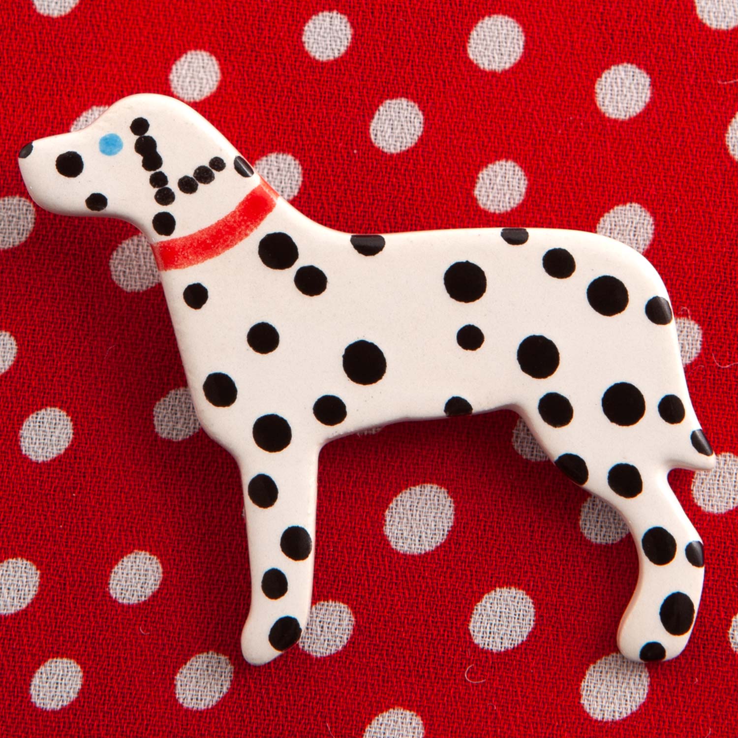 Dog Lover Gifts available at Dog Krazy Gifts – Ceramic Chocolate Labrador Brooch by Mary Goldberg of Stockwell Ceramics, Just Part Of Our Collection Of Dalmatian Themed Gifts, Available At www.dogkrazygifts.co.uk