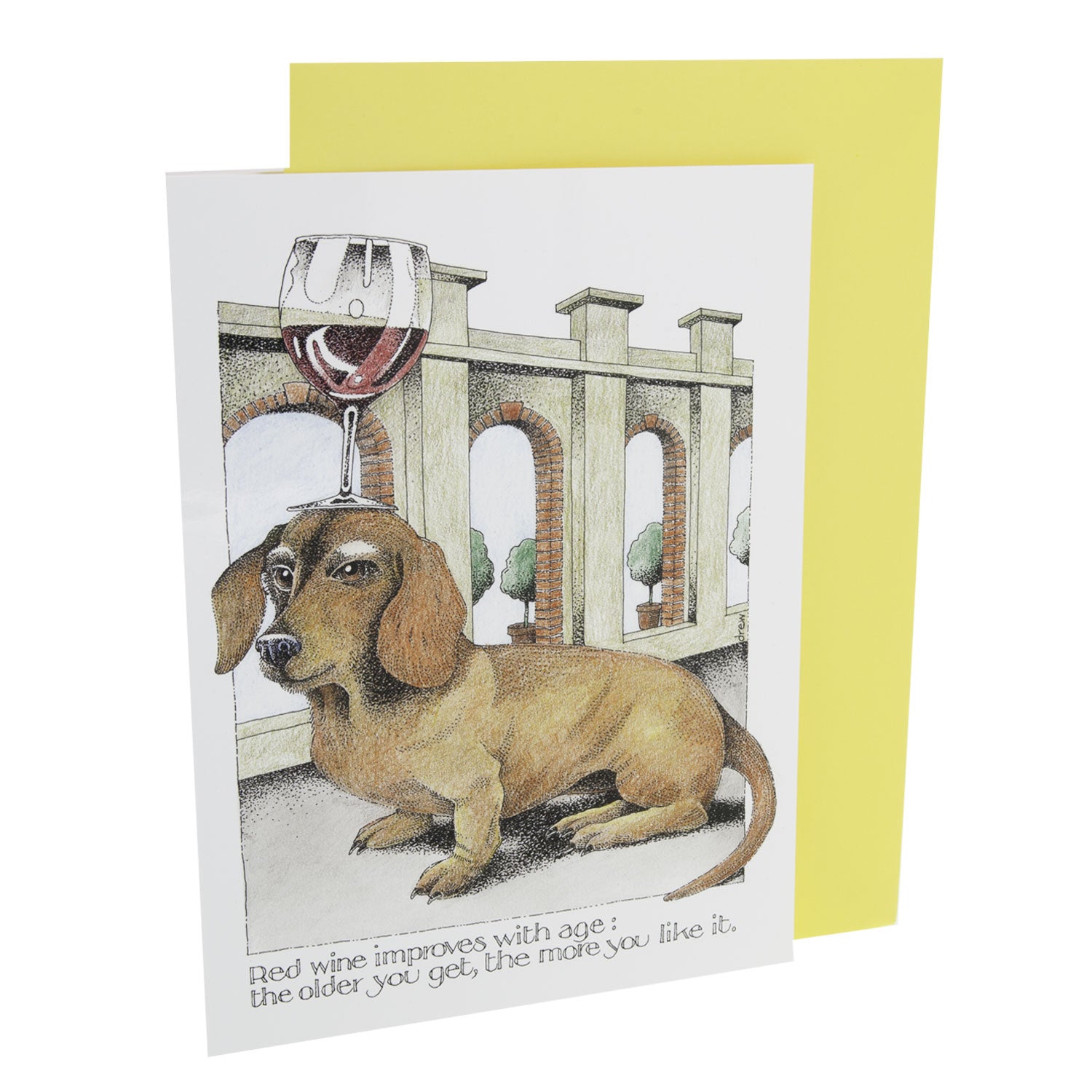 Red Wine Improves -Birthday Card