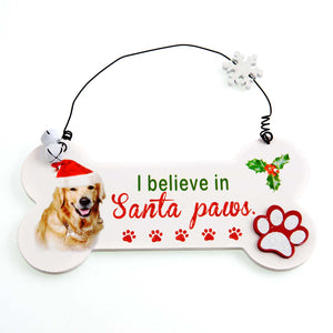 Dog Krazy Gifts - Santa Paws Christmas Bone Sign - part of the Christmas range of Dog Themed Gifts available from DogKrazyGifts.co.uk
