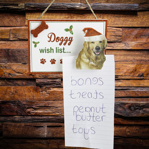 Dog Lover Gifts available at Dog Krazy Gifts - Doggy Xmas Wish List Sign part of the Christmas range available from DogKrazyGifts.co.uk