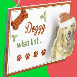 Dog Lover Gifts available at Dog Krazy Gifts - Doggy Xmas Wish List Sign part of the Christmas range available from DogKrazyGifts.co.uk