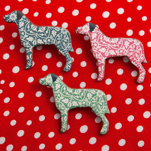 Dog Lover Gifts available at Dog Krazy Gifts – Ceramic Blue William Morris Large Breed Brooch by Mary Goldberg of Stockwell Ceramics, Just Part Of Our Collection Of Dog Themed Gifts, Available At www.dogkrazygifts.co.uk