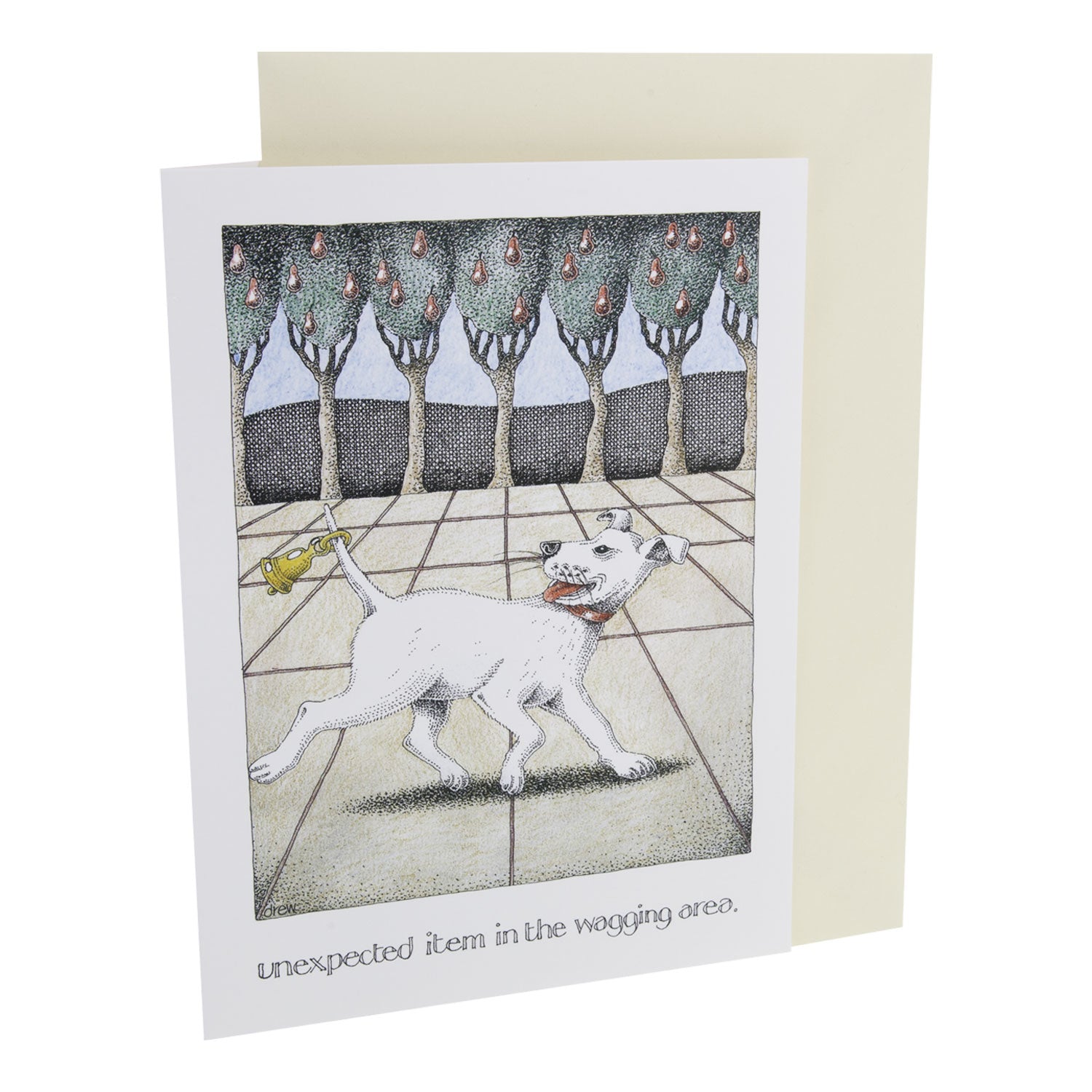 DogKrazyGifts – Simon Drew Wagging Area Card Humorous card Part of the Simon Drew Dog Collection available from Dog Krazy Gifts