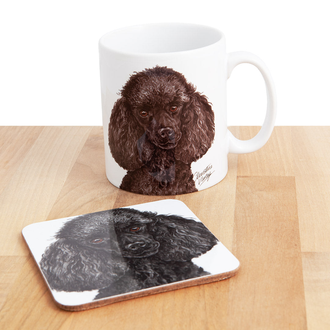 Dog Lover Gifts available at Dog Krazy Gifts - Miniature Poodle Mug and Coaster set, part of our Christine Varley collection – available at www.dogkrazygifts.co.uk