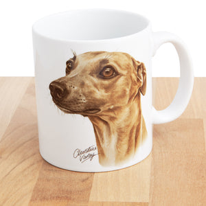 Dog Lover Gifts available at Dog Krazy Gifts - Fawn Whippet Mug and Coaster set, part of our Christine Varley collection – available at www.dogkrazygifts.co.uk