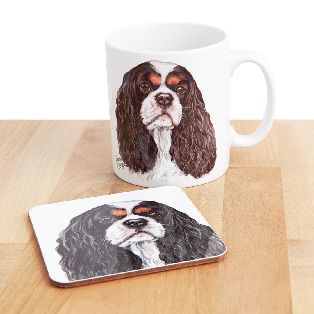 Dog Lover Gifts available at Dog Krazy Gifts - Cavalier King Charles Mug and Coaster set, part of our Christine Varley collection – available at www.dogkrazygifts.co.uk