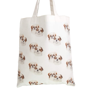 Dog Lover Gifts available at Dog Krazy Gifts. Shih Tzu Puppies Bag, part of our Christine Varley collection – available at www.dogkrazygifts.co.uk A Double Sided organic Cotton Tote bag featuring a painting of a pair of Shih Tzu Dogs by Christine Varley, which is repeated in miniature across the back of the bag made and printed in Great Britain