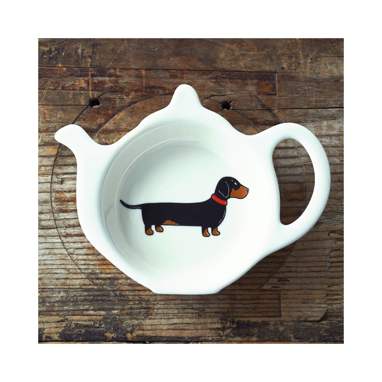 Dog Lover Gifts available at Dog Krazy Gifts - Florence The Dachshund Teabag Dish - part of the Sweet William range available from Dog Krazy Gifts