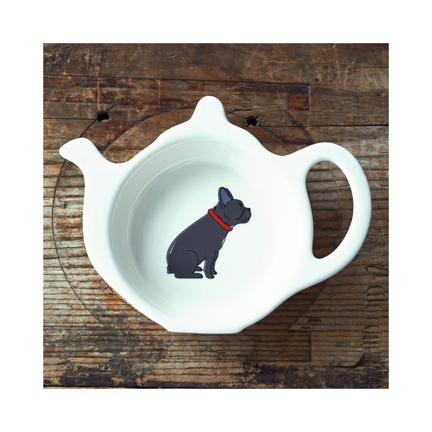 Dog Lover Gifts available at Dog Krazy Gifts - Freddie The French Bulldog Teabag Dish - part of the Sweet William range available from Dog Krazy Gifts