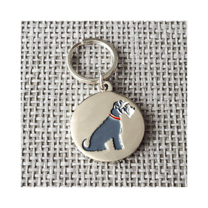 Dog Lover Gifts available at Dog Krazy Gifts - Eddie The Grey and White Schnauzer Cufflink and Dog Tag Set - part of the Sweet William range available from Dog Krazy Gifts