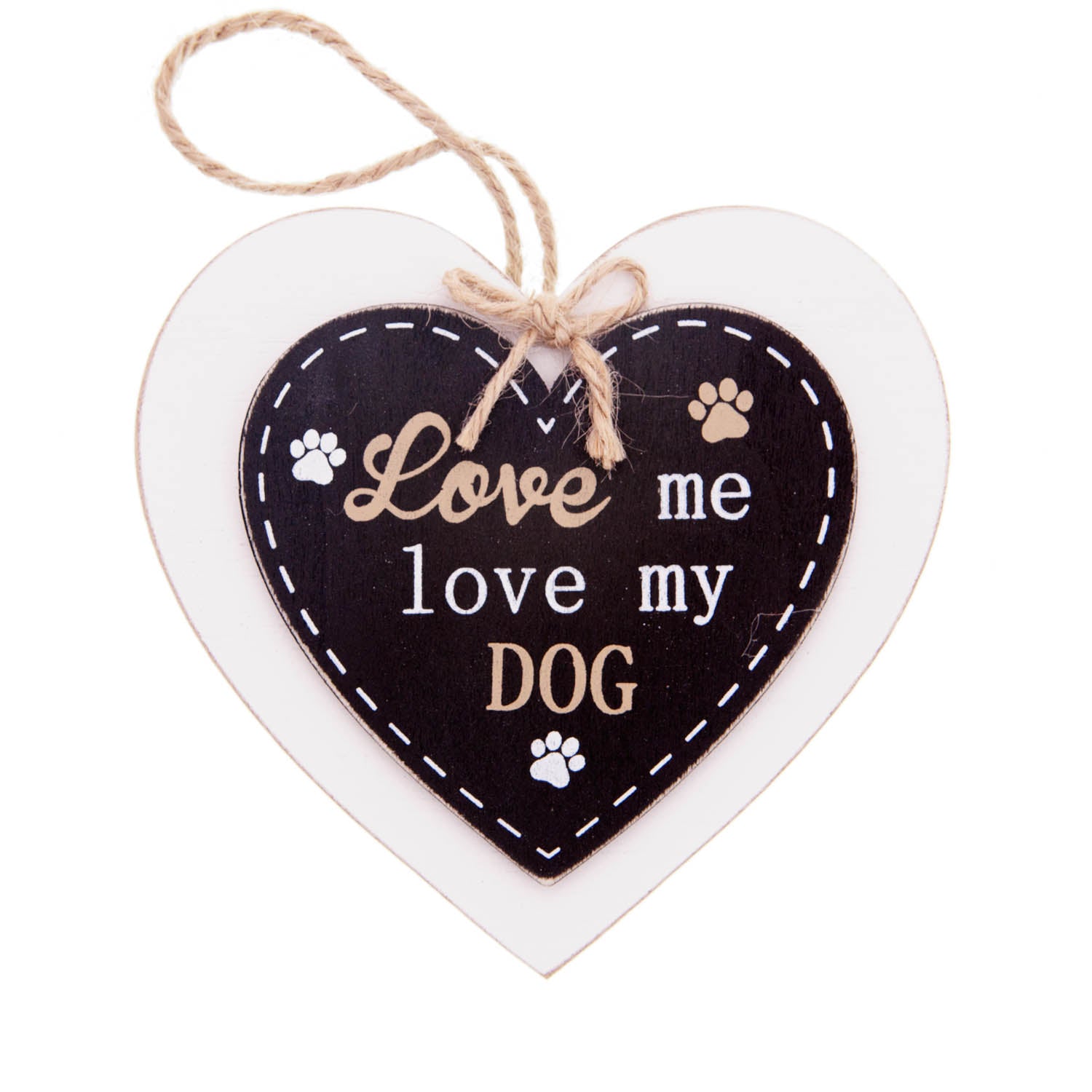 DogKrazyGifts - Doggie Pals Hanging Heart - Love me love my Dog - part of the range of Dog Themed Signs available from Dog Krazy Gifts