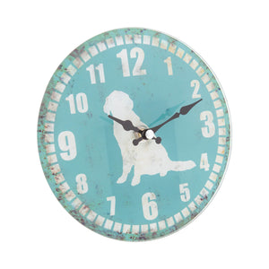 DogKrazyGifts - Golden Retriever Shabby Chic Glass Clock, part of the Golden Retriever range available from DogKrazyGifts.co.uk