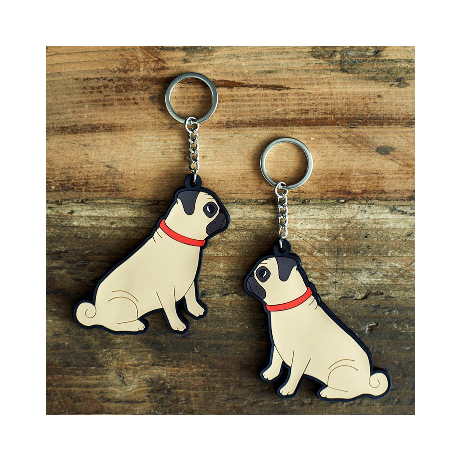 Dog Lover Gifts available at Dog Krazy Gifts - Winston The Fawn Pug Keyring - part of the Sweet William range available from Dog Krazy Gifts