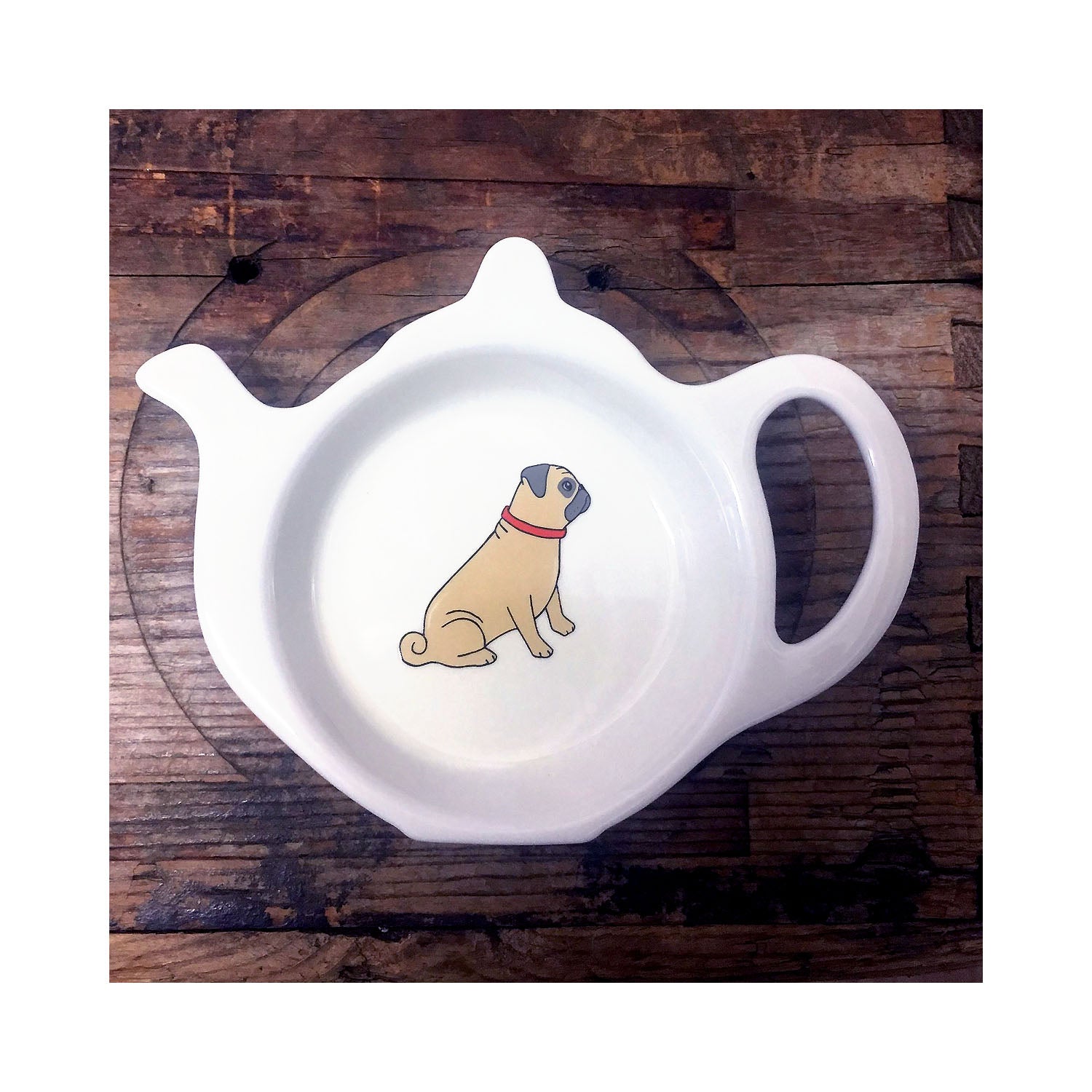 Dog Lover Gifts available at Dog Krazy Gifts - Winston The Pug Teabag Dish - part of the Sweet William range available from Dog Krazy Gifts