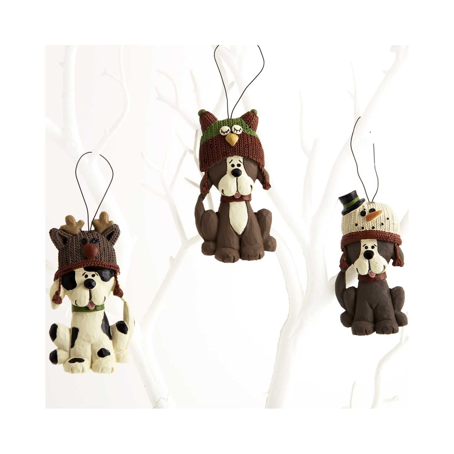 Dog Krazy Gifts - 3 hanging dogs Christmas Decorations part of our Christmas range
