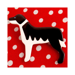 Dog Lover Gifts available at Dog Krazy Gifts – Ceramic Border Collie Brooch by Mary Goldberg of Stockwell Ceramics, Just Part Of Our Collection Of Collie Dog Themed Gifts, Available At www.dogkrazygifts.co.uk