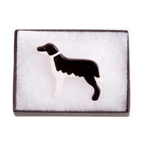 Dog Lover Gifts available at Dog Krazy Gifts – Ceramic Border Collie Brooch by Mary Goldberg of Stockwell Ceramics, Just Part Of Our Collection Of Collie Dog Themed Gifts, Available At www.dogkrazygifts.co.uk