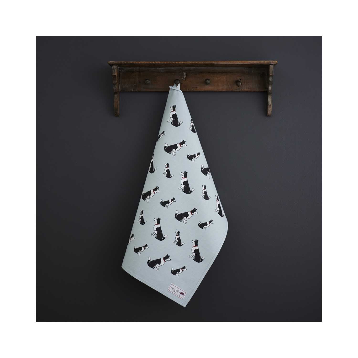 Dog Lover Gifts - Dog Krazy Gifts - Lola the Border Collie Organic Tea Towel - part of the Sweet William range available from www.DogKrazyGifts.co.uk 