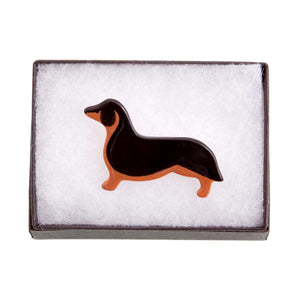 Dog Lover Gifts available at Dog Krazy Gifts – Ceramic Dachshund Brooch by Mary Goldberg of Stockwell Ceramics, Just Part Of Our Collection Of Dachsie Themed Gifts, Available At www.dogkrazygifts.co.uk