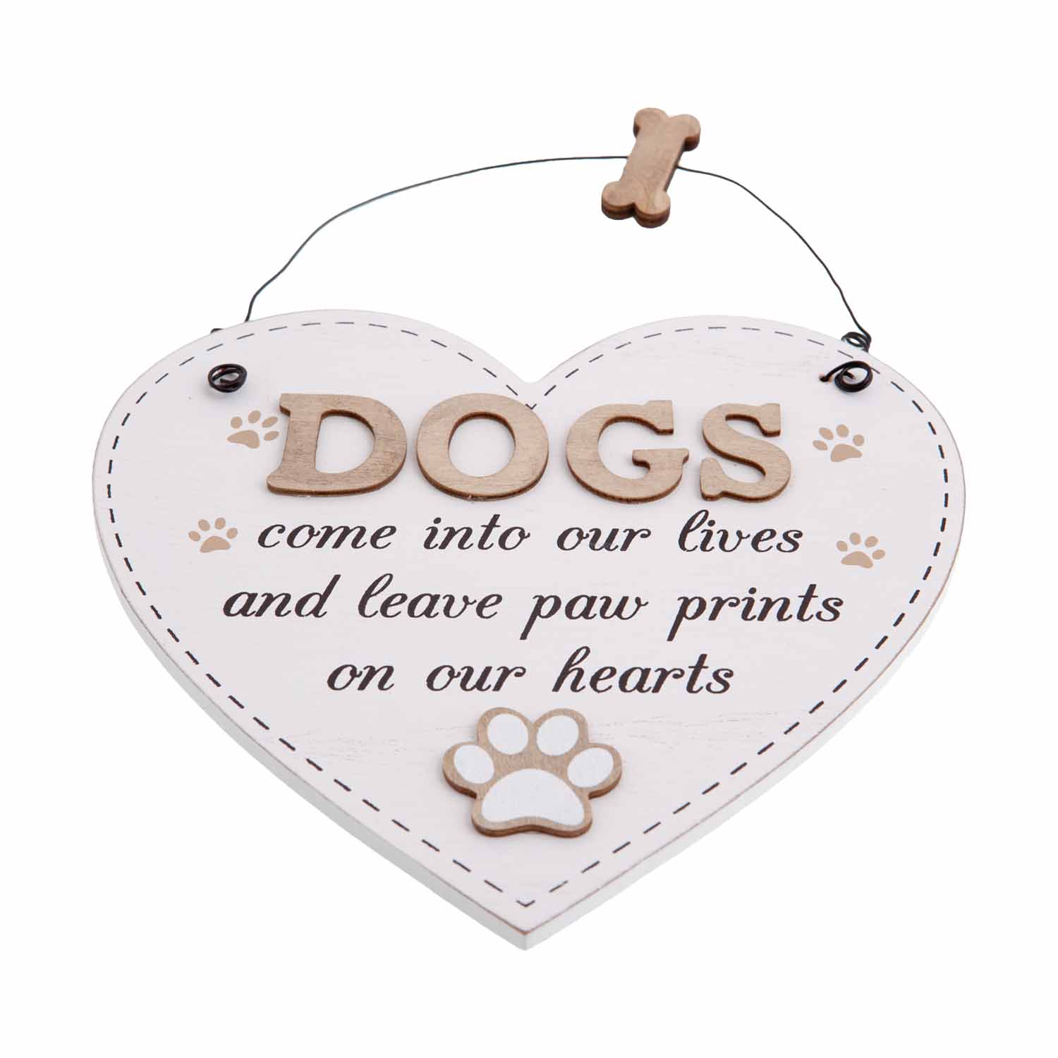 Dog Krazy Gifts - Dogs Come Into Our Lives Large Heart Sign, Part Of The Wide Range of Dog Signs available from DogKrazyGifts.co.uk