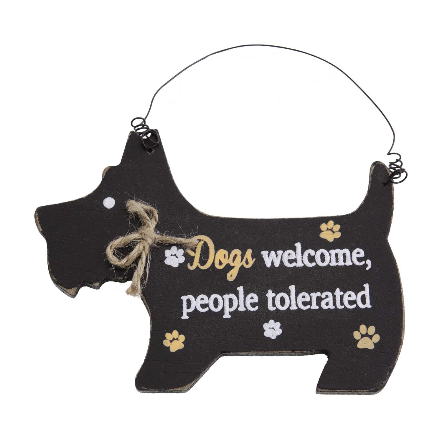 Dog Lover Gifts – Black Westie Hanging Sign - Dogs Welcome, Just Part Of Our Collection Of Signs Available At www.dogkrazygifts.co.uk