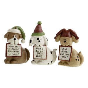 Dog Krazy Gifts - 3 Dogs With signs Xmas Decoration part of our Christmas range