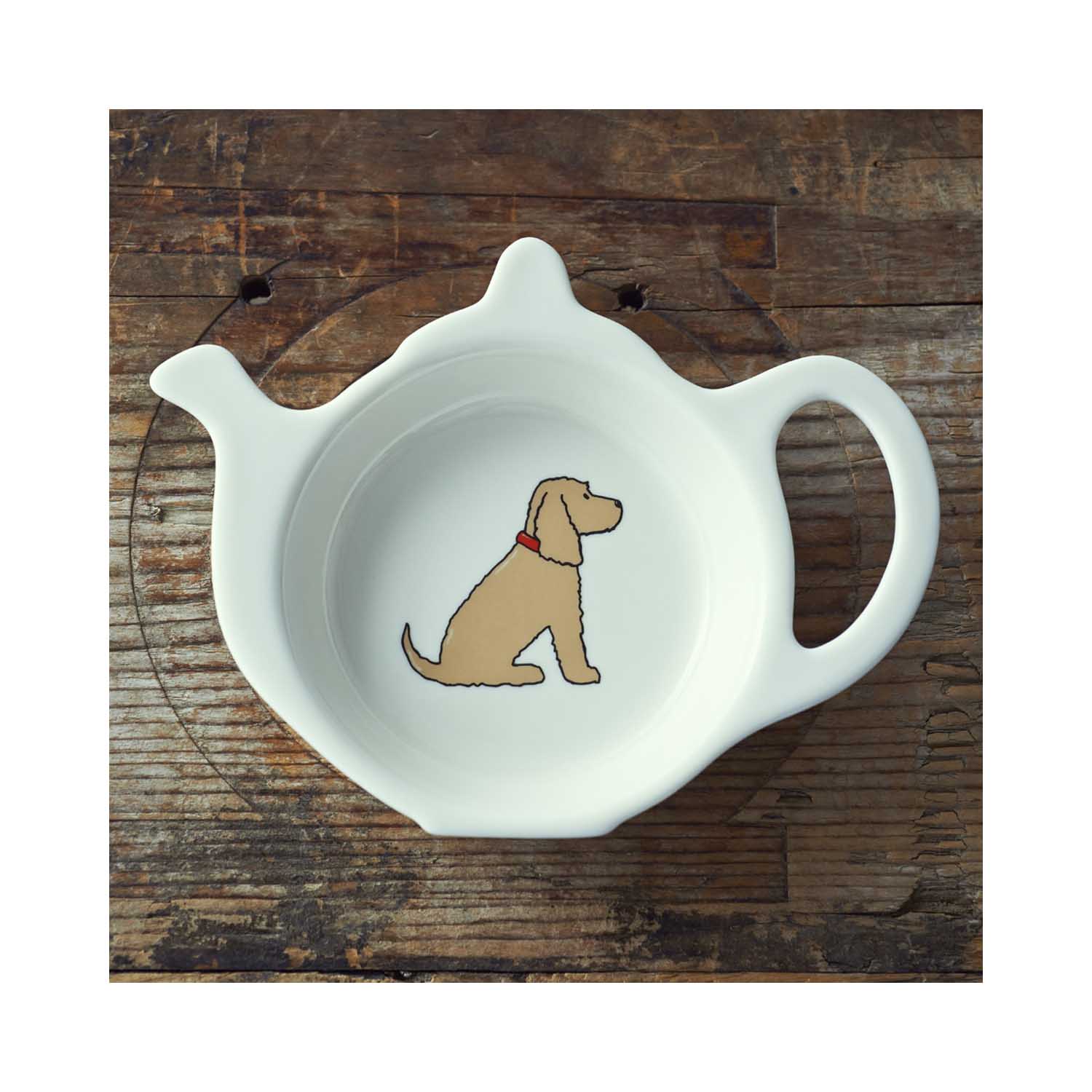 Dog Lover Gifts available at Dog Krazy Gifts - Hetty the Golden Cocker Spaniel Teabag Dish - part of the Sweet William range available from www.DogKrazyGifts.co.uk