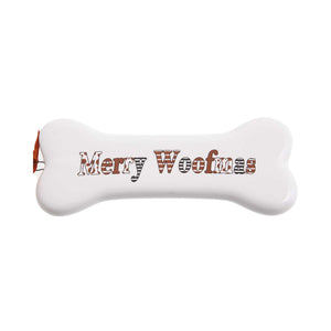 Dog Krazy Gifts - Merry Woofmas hanging bone Xmas Decoration part of our Christmas range