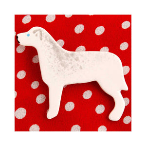 Dog Lover Gifts available at Dog Krazy Gifts – Ceramic Husky Brooch by Mary Goldberg of Stockwell Ceramics, Just Part Of Our Collection Of Husky Themed Gifts, Available At www.dogkrazygifts.co.uk