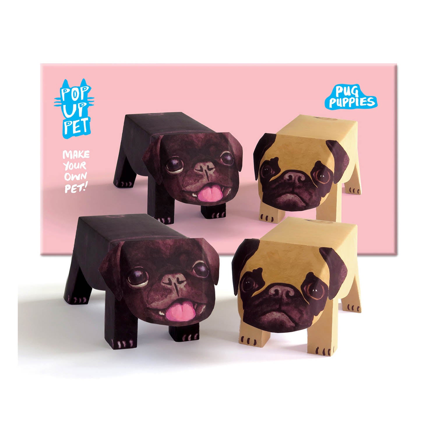 Dog Krazy Gifts - Pug Pop Up Puppies, part of the range of Pug themed gifts available from DogKrazyGifts.co.uk