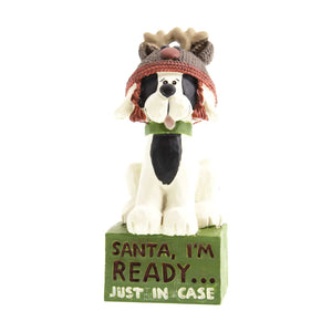 Dog Krazy Gifts - Santa I'm Ready Figurine, Part Of The Christmas collection available from DogKrazyGifts.co.uk