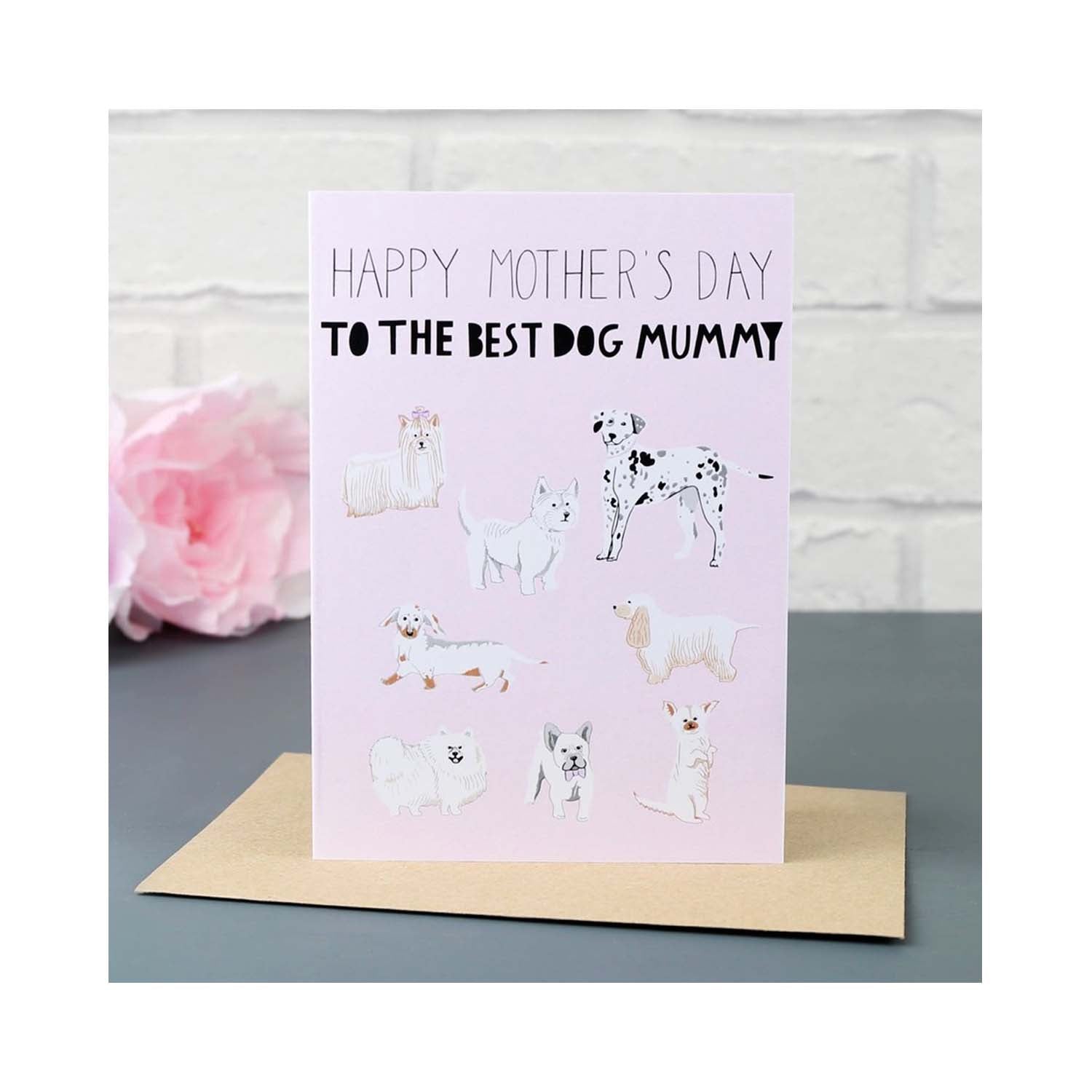 Dog Krazy Gifts - Watercolour Illustrated Dogs Mother’s Day Card, part of the Lisa Angel range available from DogKrazyGifts.co.uk