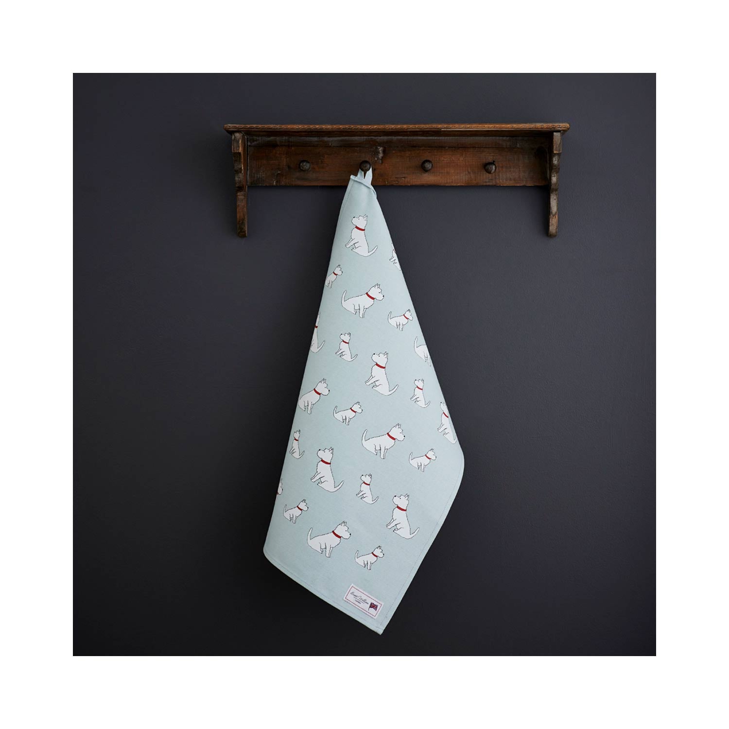 Dog Lover Gifts - Dog Krazy Gifts – Frank the Westie Organic Tea Towel - part of the Sweet William range available from www.DogKrazyGifts.co.uk