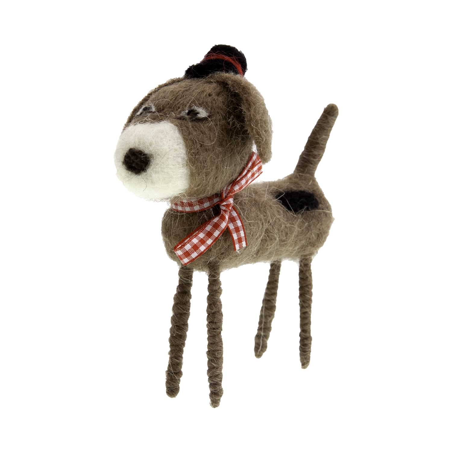Dog Krazy Gifts - Woollen Brown Dog Ornament, Part Of The Christmas collection available from DogKrazyGifts.co.uk